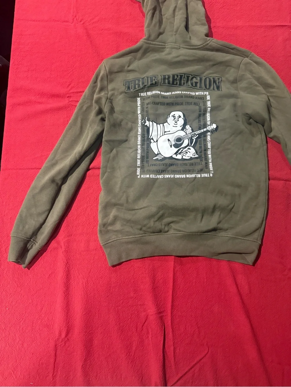 True Religion Olive Green Zip-Up Hoodie